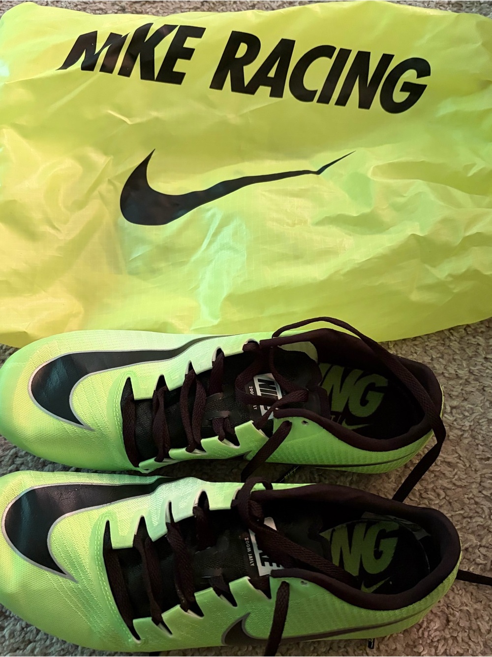 Nike Jafly Neon Green and Black Racing Spikes